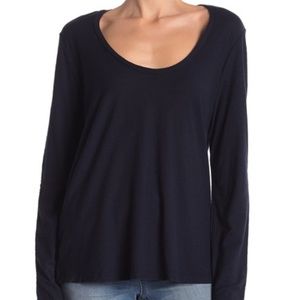 James Perse Long Sleeve Scoop Neck T-Shirt
